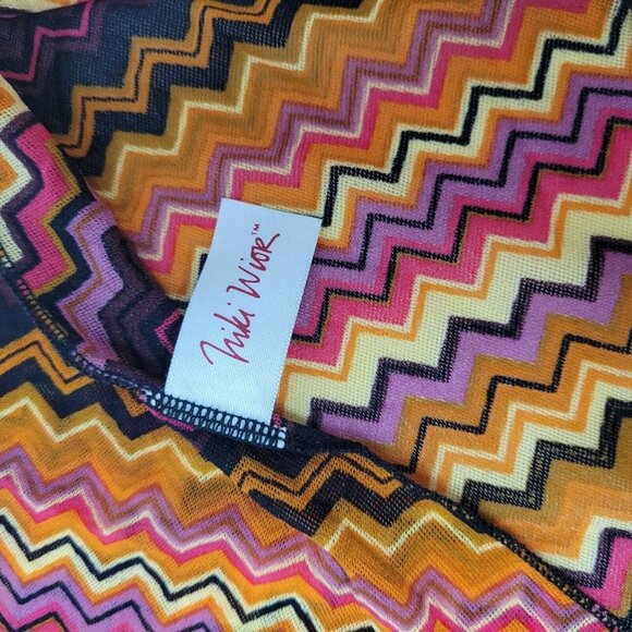 Niki Wior Womens One Size Bathing Suit Cover Up Vibrant Sheer Kimono Style - Picture 2 of 6